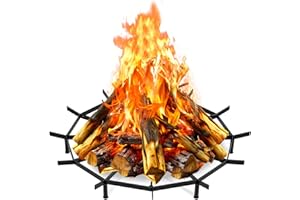 Firepit Grate Round 24 Inch Heavy Duty,Fireplace Log Grate Round Metal for Outdoor,Fire Pit Grate Campfire,Firewood Grates fo