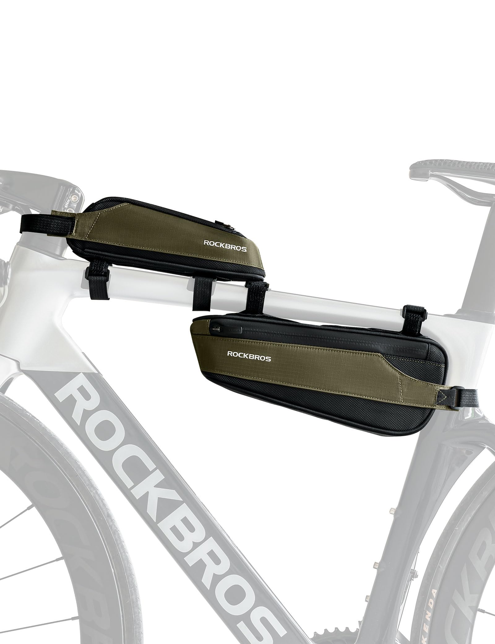 ROCKBROS Reflective Top Tube Bag + Frame Bag 2-in-1 Removable Bicycle Accessories for Mountain, Road, and Gravel Bikes, Large 2L Capacity