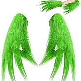 Cutepet Green Monster Furry Gloves, Soft Fur Gloves Suitable for Cosplay Green Monster Costume Accessories, Adult Christmas Party and Halloween Events