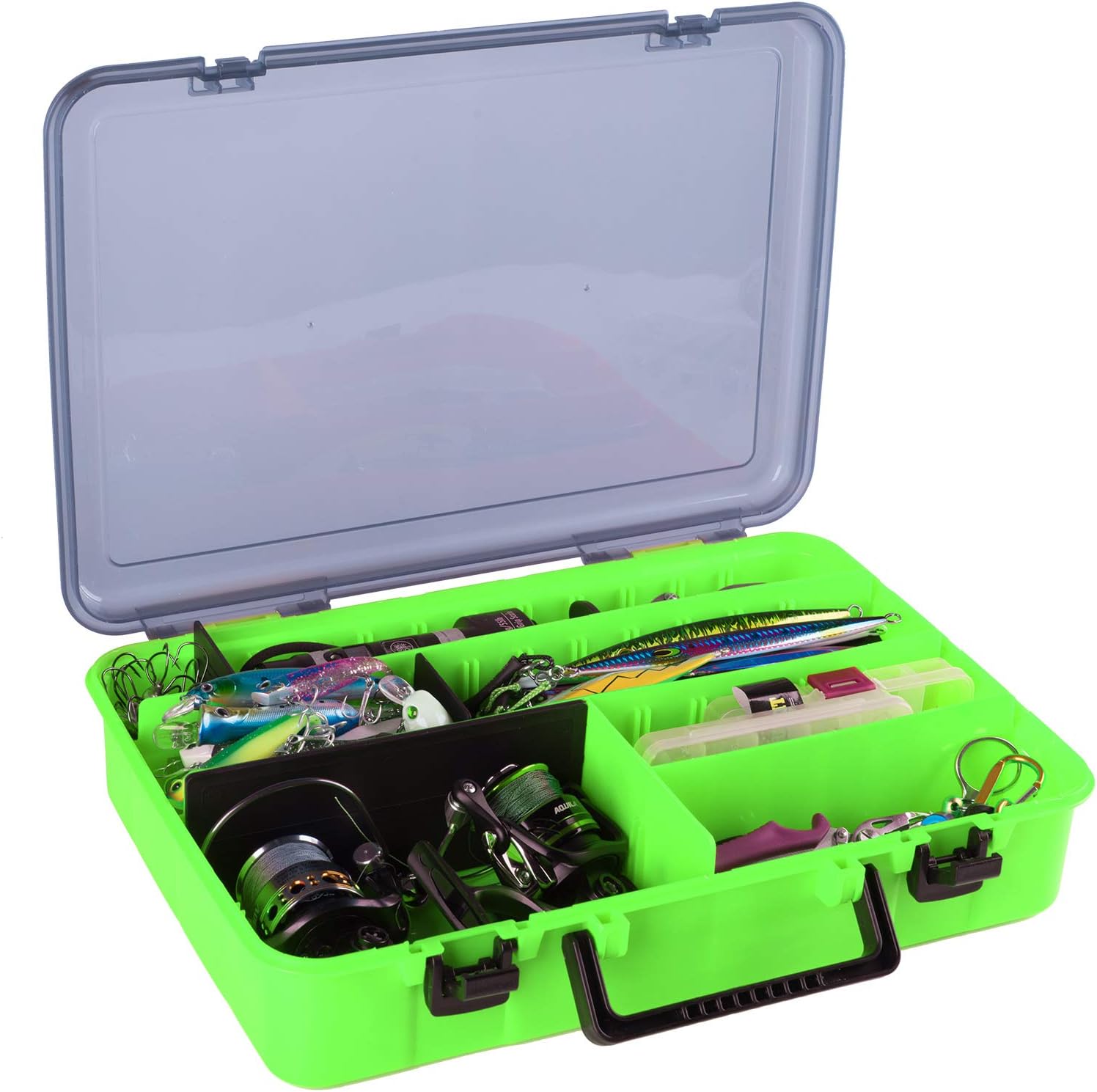 Goture Plastic Storage Organizer Box, Portable Bait Storage Adjustable Divider Removable Compartment with Handle, Tackle Tray for Fishing Storage : Sports & Outdoors