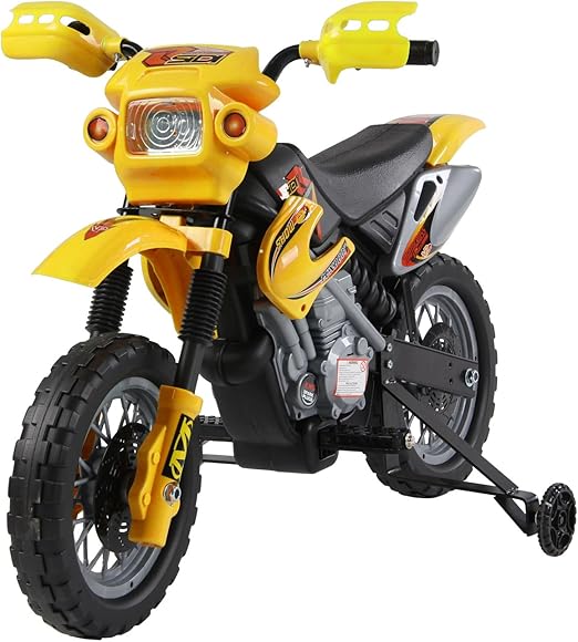 HOMCOM 6V Kids Child Electric Motorbike Ride on Motorcycle Scooter Children Toy Gift (Yellow 