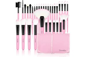 G-TEXNIK Professional Set of 32 Makeup Brushes;from an Array of Eyeshadow Foundation Brushes to a Concealer Brush to Eyelash and Blusher Brushes-the Makeup World is Truly Your Oyster. (Pink)
