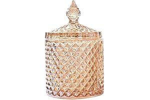 LUCKTE Home Decorative Butterfly Candy Jar Candy Dish Candy Buffet Storage Container Clear Crystal Diamond Faceted Jar with C