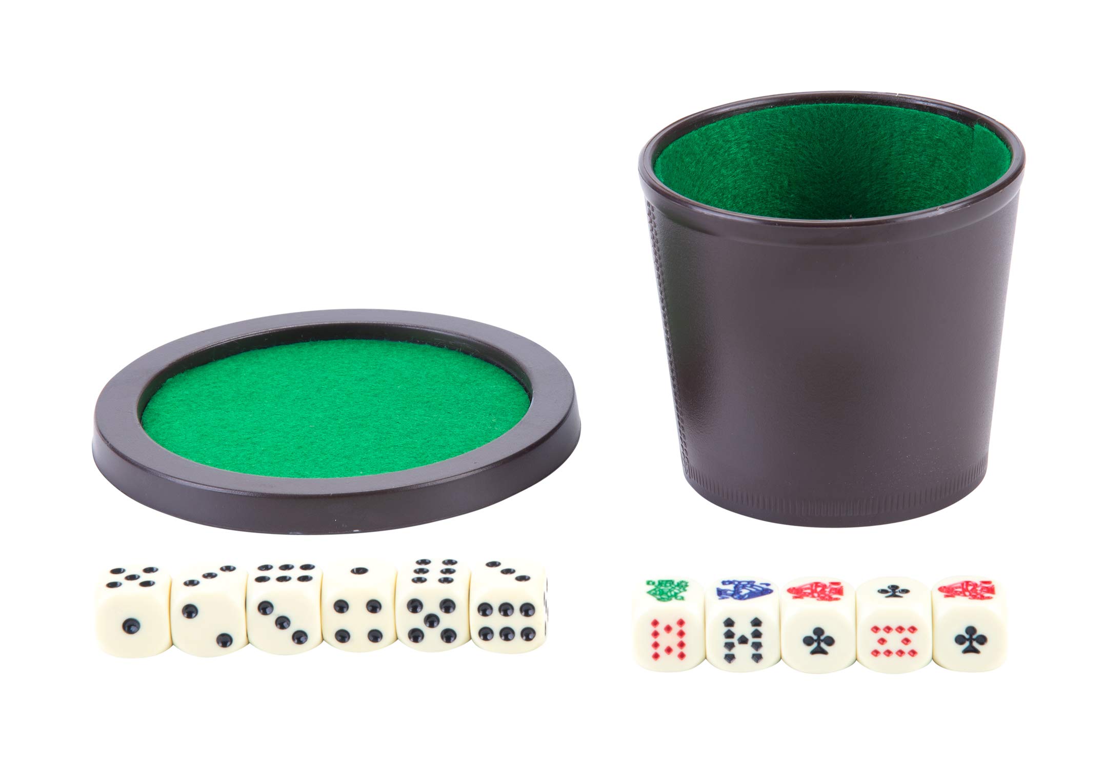Engelhart Dice Cup Shaker with lid double dices set games 5 dices 18mm for Poker liars + 6 dices