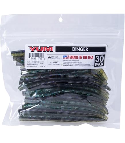 YUM Lures Dinger 5" Soft Plastic Bait - Bulk Pack (Color: Ghillie Suit)