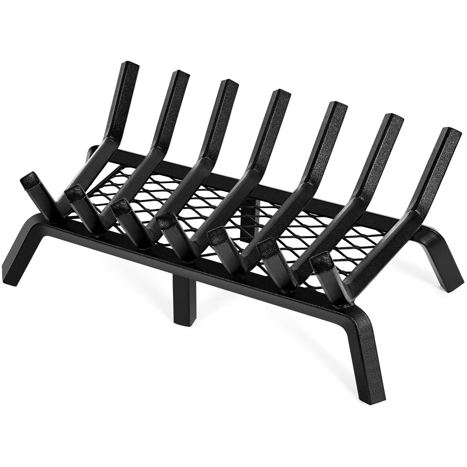 Photo 1 of INNO STAGE 24 Inch Fireplace Grates Firewood Fire Wood Log Holder Rack with Ember Retainer, Inside Wrought Cast Iron Grill Fireplace Log Grate for Outdoor Camping Cooking