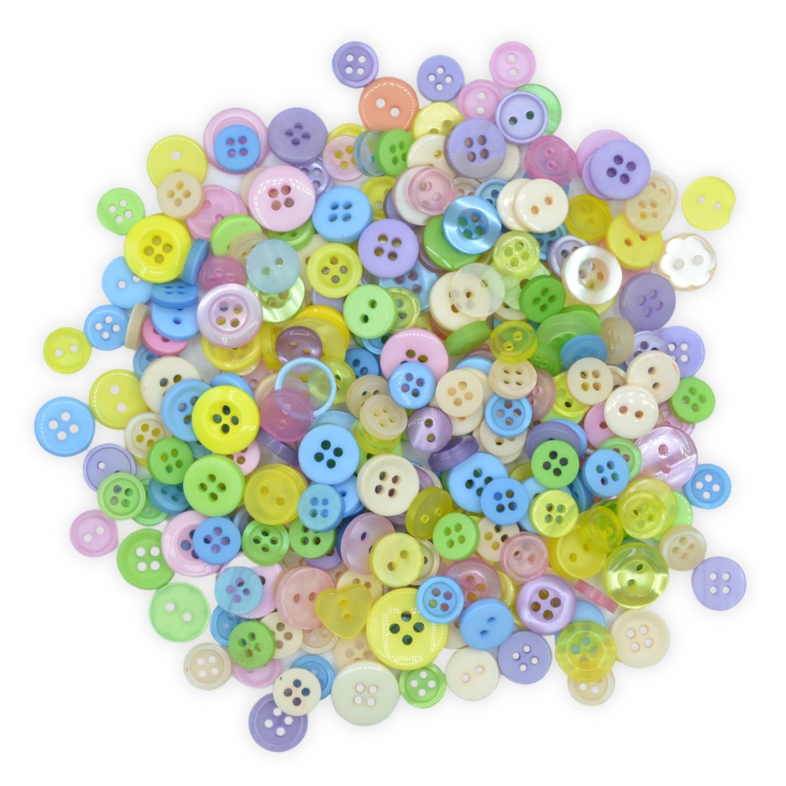 celloexpress Pastel Mix Tiny Buttons - Mixed Colours Small Sizes Mini Crafts Sewing Card Embellishments (Pack of 250g)