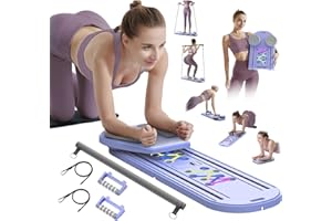 DQI Pilates Board Pilates Reformer Set, Multifunctional Pilates Board for Home Workout, Foldable Abs Core Trainer Board,Pilates Board for Women, Men & Beginners for Full-Body Workouts
