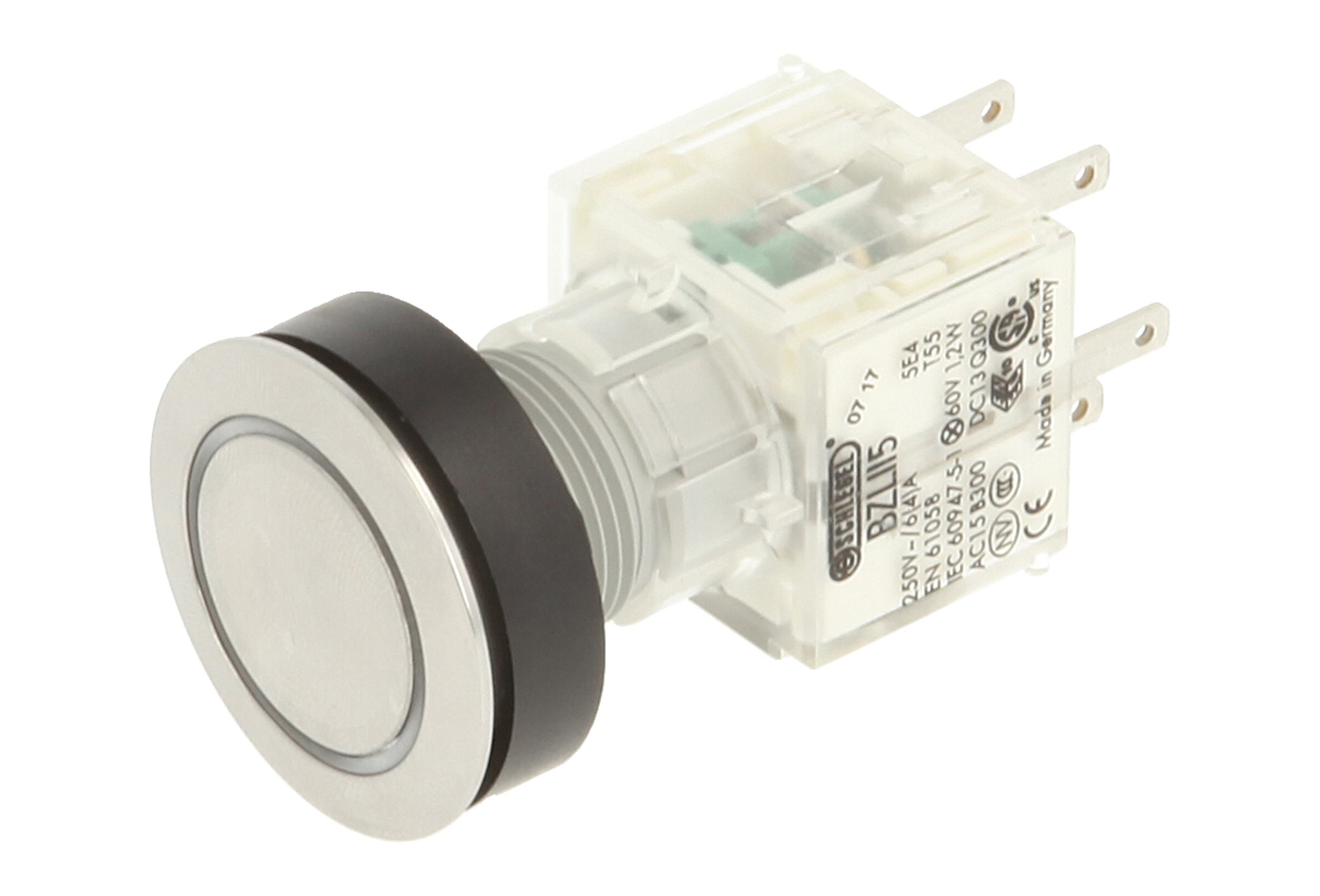 Club 23.000.871 Push Button Stainless Steel Ring Light Illuminated Push Button Contact Sensor 2 Closers LED 24 V WHITE (Pack of 2)