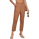 GRACE KARIN Women's 2025 Work Pants Casual High-Waisted Business Tapered Leg Trousers with Pockets