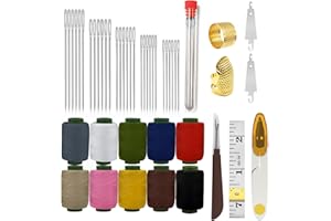 48PCS Sewing Kit for Adults and Beginners, Big-Eye Stainless Steel Needles and Thread with Threader and Seam Ripper, Hand Sew