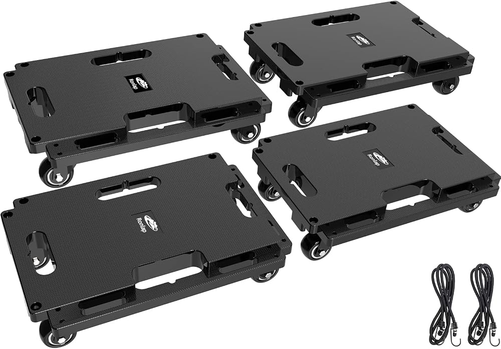 Ronlap Furniture Moving Dolly 4 Wheels 150 kg Capacity 4 Pack Black