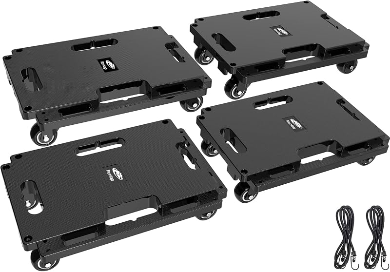 Ronlap Furniture Moving Dolly 4 Wheels 150 kg Capacity 4 Pack Black