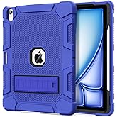 Azzsy Case for iPad Air 13-inch (M3/M2) 2025/2024, [Built-in Pencil Holder] Heavy Duty Shockproof Rugged High Impact Protective Case for 13 inch iPad Air (2025/2024 Version), Dark Blue