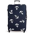 Luggage Cover Suitcase Protector Fits 19-33 Inch TSA Approved Travel Suitcase Cover Washable Dustproof Anti-Scratch (M (22-26 inch), Anchor)