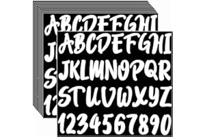 WAYNODA 360 Pieces 10 Sheets Self Adhesive Vinyl Letter Number Stickers, Alphabet Number Stickers for Mailbox, Signs, Window, Door, Cars, Trucks, Home, Business, Address Number(White,2 Inch)