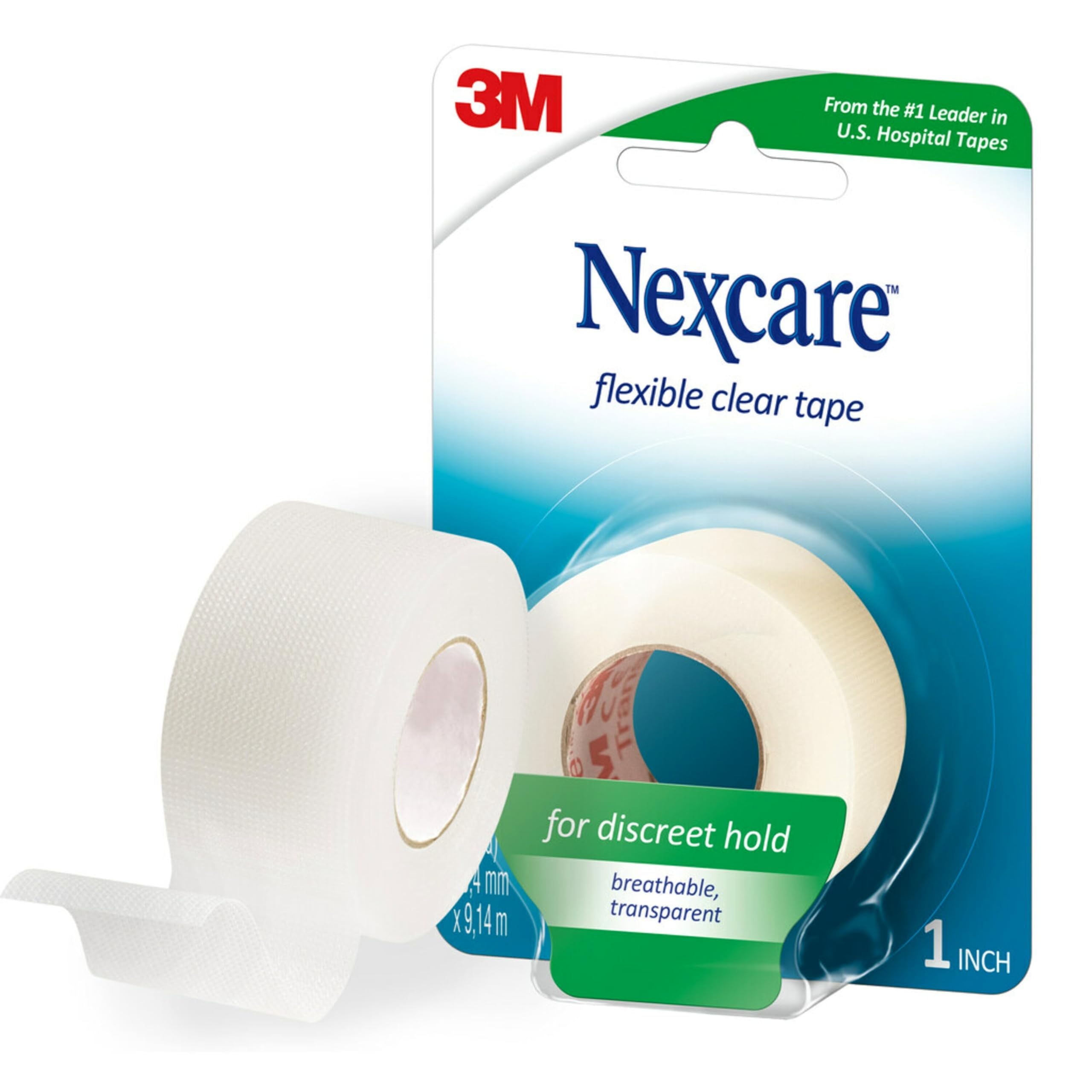 Nexcare 3M Scotch 77 Flexible Clear First Aid Tape: 1 in. x 30 ft. (Clear)