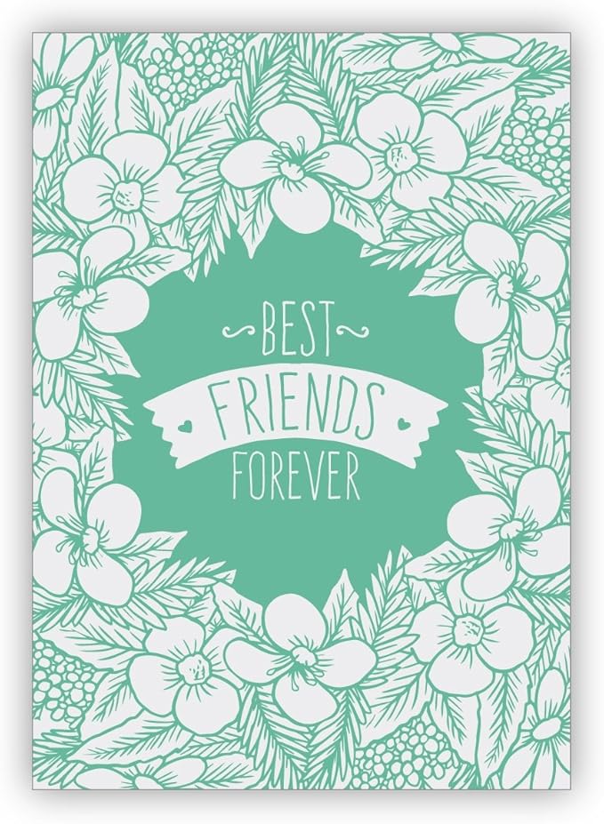 Splendido Fiore Biglietto D Auguri Per La Migliore Amica In Verde Anche Per La Festa Di Rtstagt Best Friends Forever 10 Grusskarten Amazon It Cancelleria E Prodotti Per Ufficio