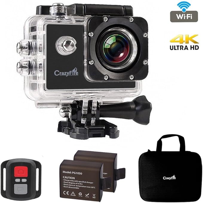 Caméra Sport Etanche 4k WiFi Action Cam 30fps, Caméscope Ultra HD