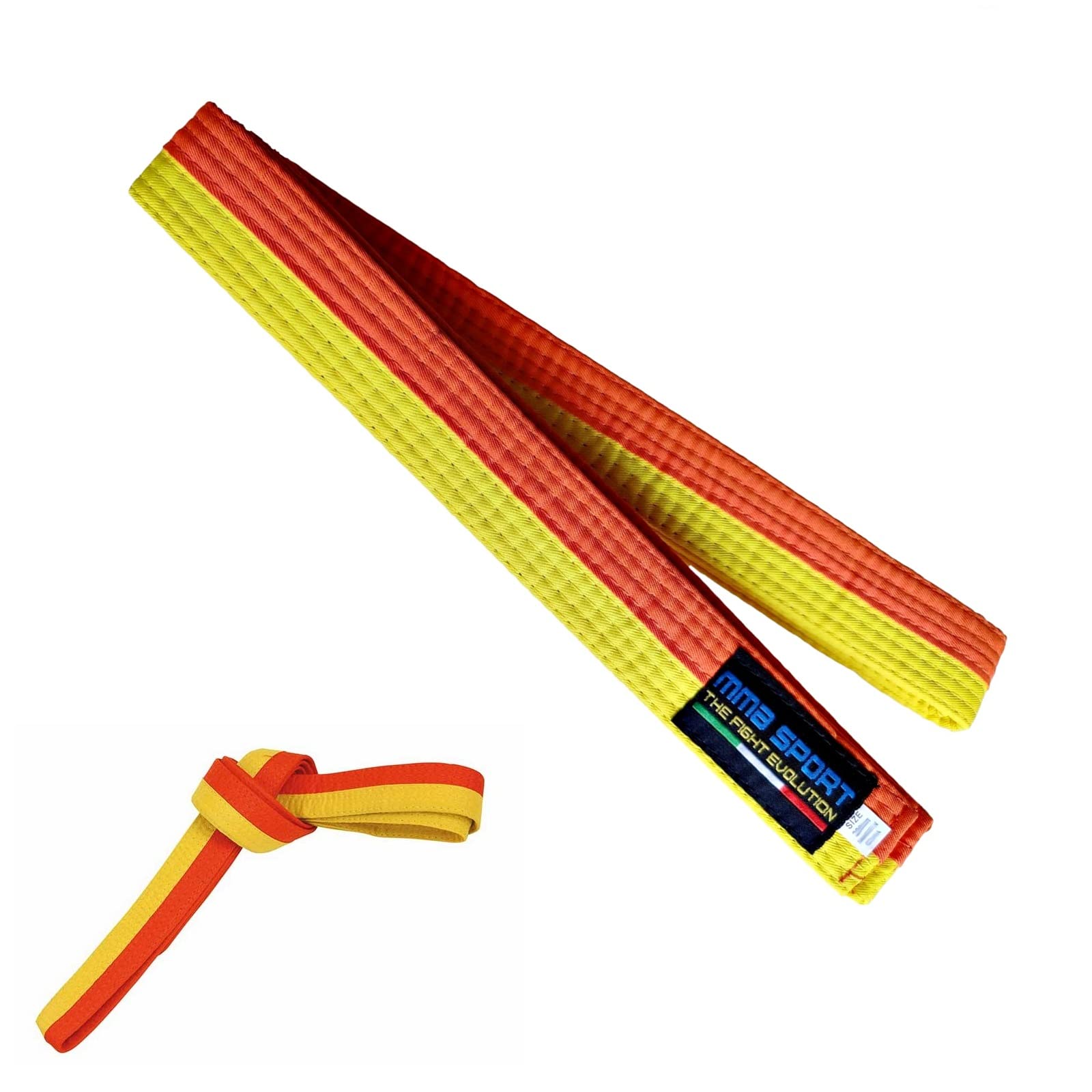 mmasport Judo Aikido Taekwondo Martial Arts Cotton Karate Belt (260 cm, Yellow/Orange) — image 1