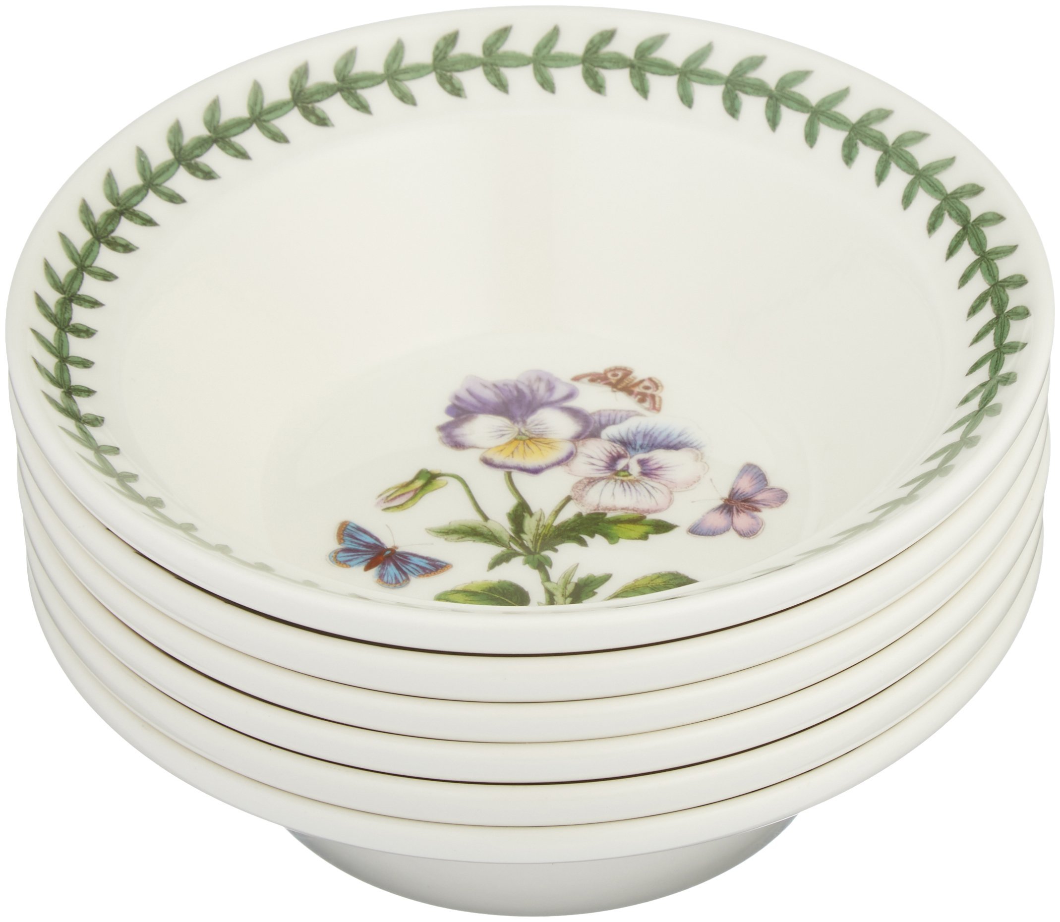 Portmeirion Botanic Garden Oatmeal/Soup Bowls, Set of 6 Assorted Motifs