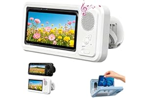 Phone Holder with Speaker 360° All Inclusive Design, Waterproof Phone Holder, Ipx4 Waterproof, Bluetooth Speakers (White)