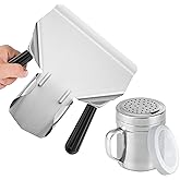 CUSINIUM Double Handle Popcorn Scoop and Dredge Bundle - Metal Popcorn Scooper - French Fry Scoop