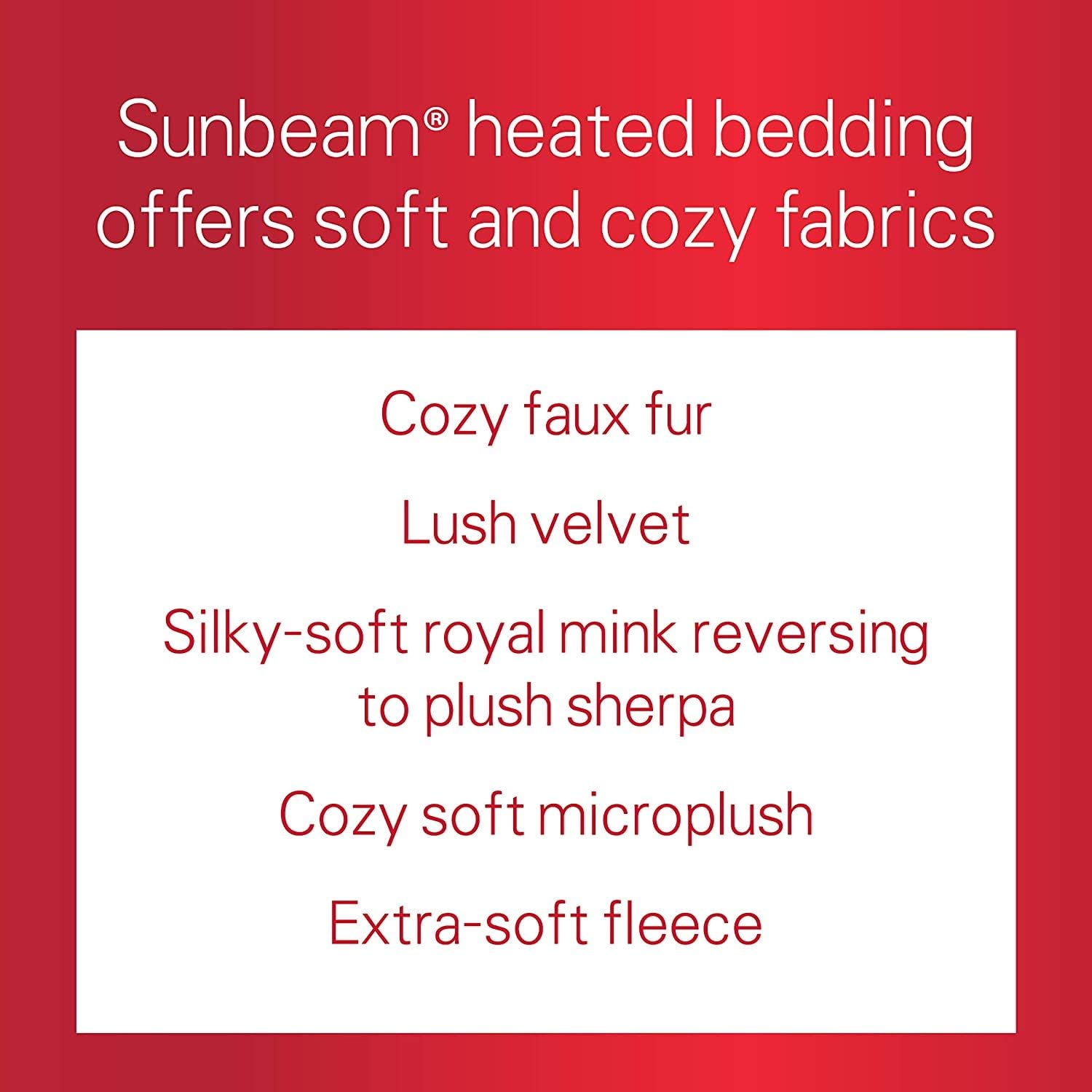 Sunbeam Heated Blanket | 10 Heat Settings, Quilted Fleece, Newport Blue, Full - BSF9GFS-R595-13A00: Home & Kitchen