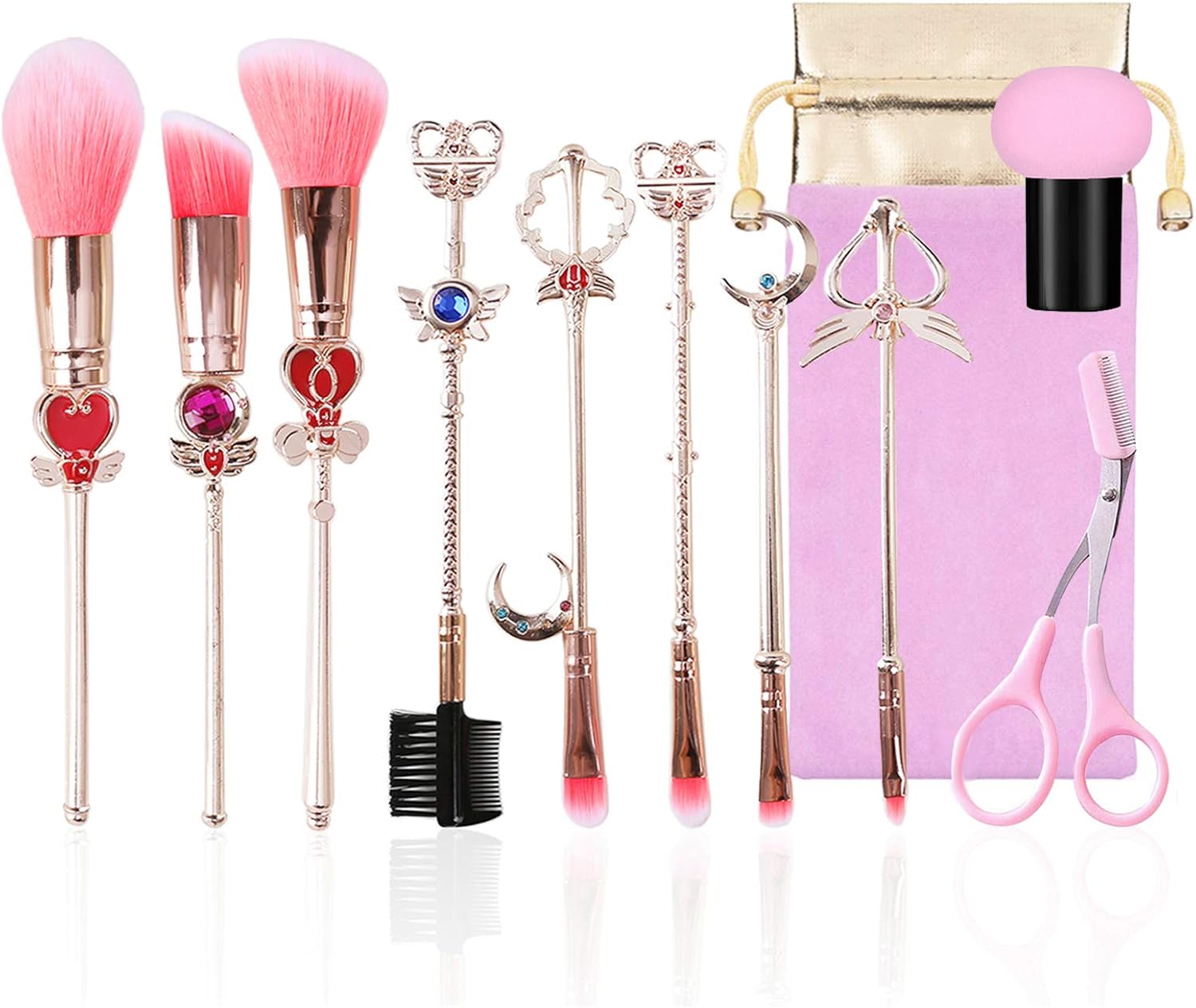 Amazon 8本セット 毛 化粧ブラシセット 人気 美少女戦士セーラームーン メイクブラシ Jie Du メイクアップブラシ 通販