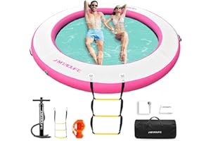 HMTAOLIFE Inflatable Water Hammock Floating Dock,Round Floating Ring Inflatable Floating Hammock for Lake Boat Pool Ocean,Round Swimming Pool Float Hammock for Adults