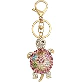 Animal Pendant Key Chains Ring Crystal Bling Turtle Whales Horse Elephants Koala Flamingos Owl Frogs Keychain for Women Girls