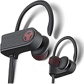 TREBLAB XR700 Wireless Earbuds - Bluetooth 5.0, IPX7 Waterproof, Noise Cancelling, Adjustable Earhooks, 9H Battery, Deep Bass, Mic - Sports Running Headphones for Workouts, Gym, Travel