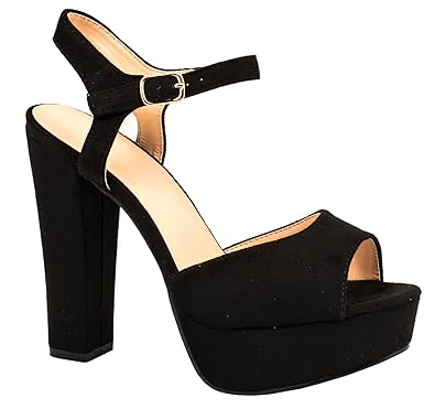 KAYLA Plateau Pumps | Bequeme Blockabsatz Schuhe | Wildlederoptik | chunkyrayan