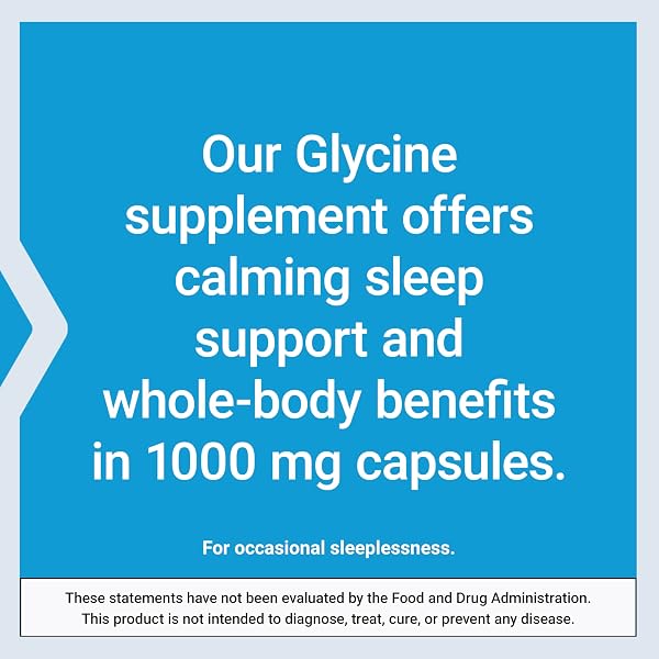 LIFE EXTENSION GLYCINE, 1000 MG, AMINO ACID THAT PROMOTES HEALTHY SLEEP, GLUTEN-FREE, NON-GMO, VEGETARIAN, 100 CAPSULES