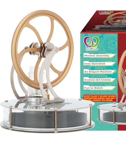 Modelo Educativo, Motor Stirling De 4 Cilindros, Mini Motor Stirling Motor Stirling Led Valor Inmejorable