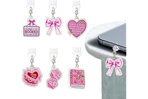 ANKUAITIAN 6PCS Charms for E-Reader, About Reading Theme Dust Plug Charm Compatible with Type C Charging Port, Gift for Book Lover Readers Men Women Students, Accessories for E-Reader