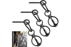 Nuenen Horse Tie Ring Stainless Steel Horse Tack and Supplies Safety Accessories with Eye Bolts and Snaps Saddle Training Equipment for Pulling
