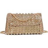 Sweetovo Rhinestones Clutch Purses for Women Chain Shoulder Bags Sparkly Evening Bags for Cocktail Prom Party Wedding