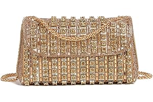Sweetovo Rhinestones Clutch Purses for Women Chain Shoulder Bags Sparkly Evening Bags for Cocktail Prom Party Wedding