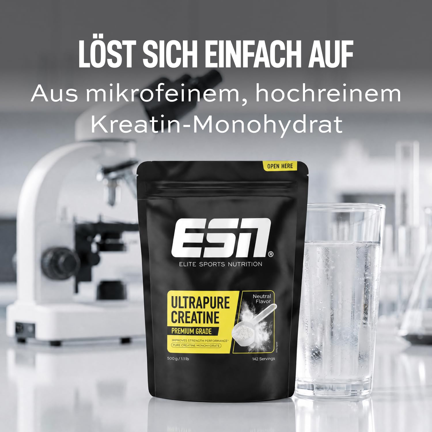 ESN Ultrapure Creatine Monohydrate - geschmacksneutral und vegan - 500 g 4