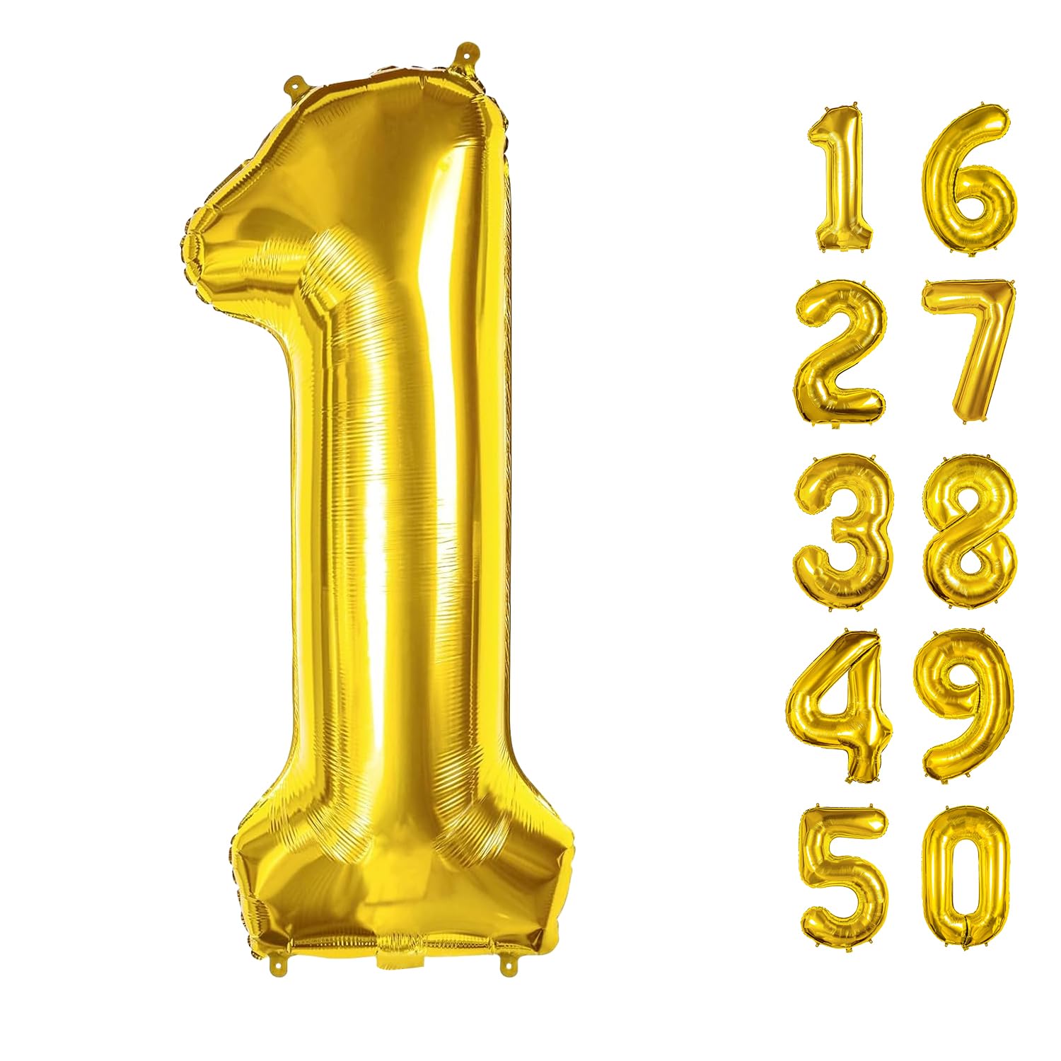 40 Inch Number Balloons 1 Gold Big Giant Jumbo Number Foil Mylar Balloons for 1th Birthday Party Supplies Anniversary Events Decorations (Gold-1)