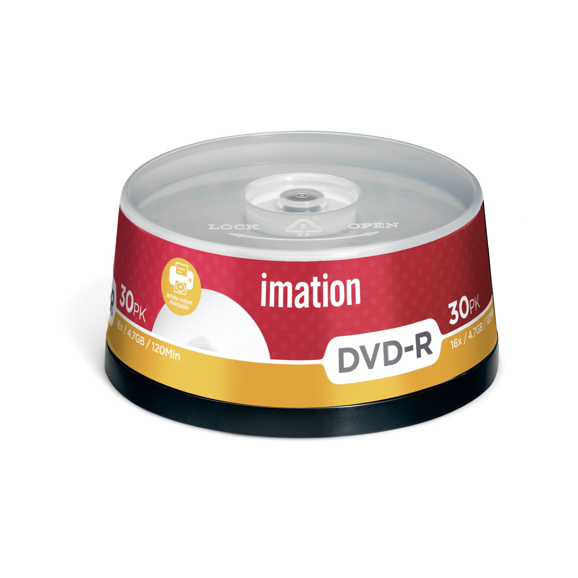 Imation DVD-R Inkjet printable 16X 4.7GB 30PK spindle