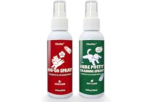 Clawzbey Dog Potty Spray Set, No-Go Spray & Here Potty Training Spray, Puppy Essentials, Stops Urination & Marking, Indoor an