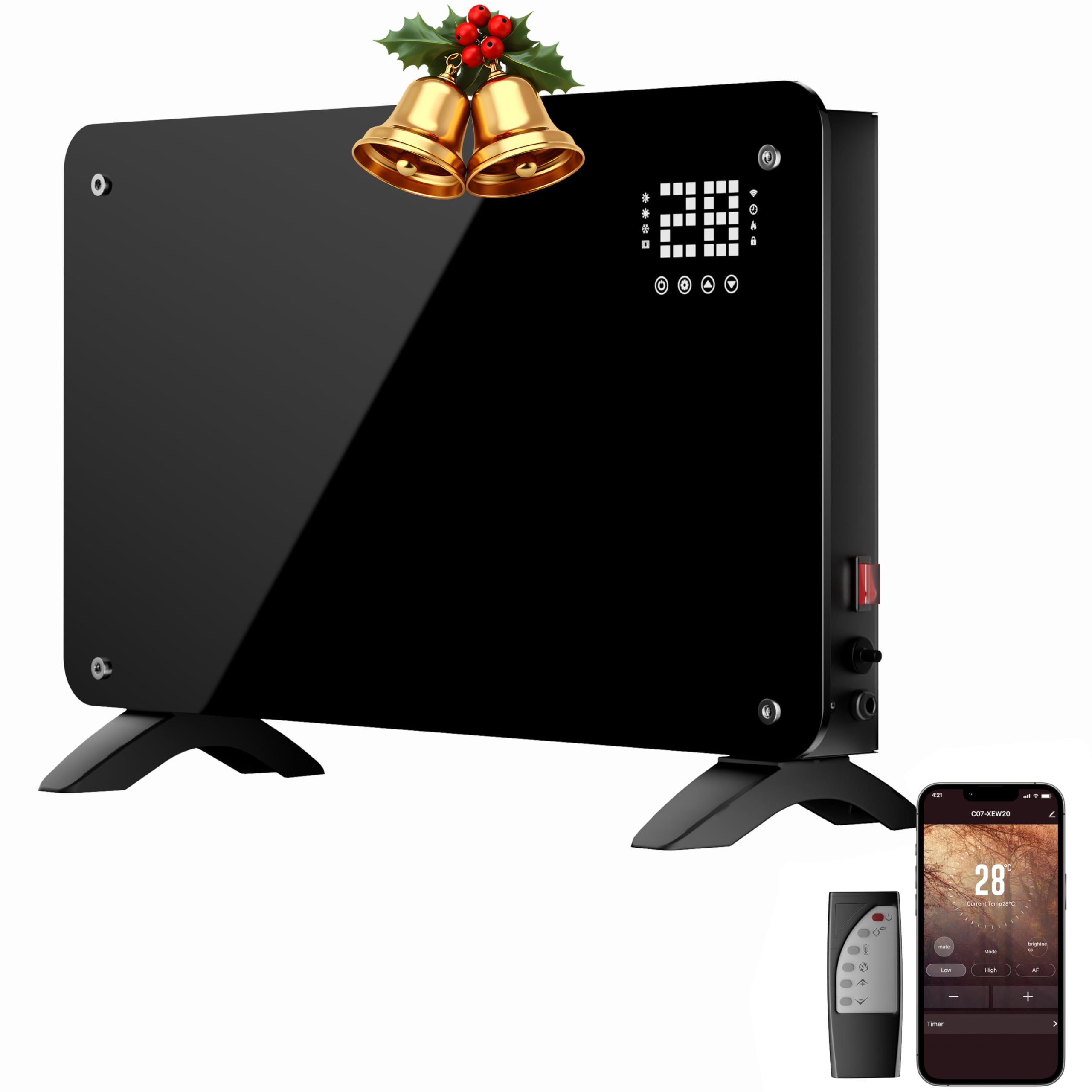 Photo 1 of ***CAUTION OPERATING GETS VERY HOT ***** SUNDATE Convection Heater Wifi Control, Indoor Space Heater, 1500W Electric Heating with Remote Control, Digital Display, Fast Heating, 24H Timers for Living Room, Bedroom, Office