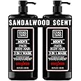 Dead Sea Collection Mens Body Wash 3 in 1 – Sandalwood Body Wash for Men – Shower Gel – Shampoo – Shower Soap for Face and Hair – Pack of 2 Bottles (33.8 Fl. Oz. Each)