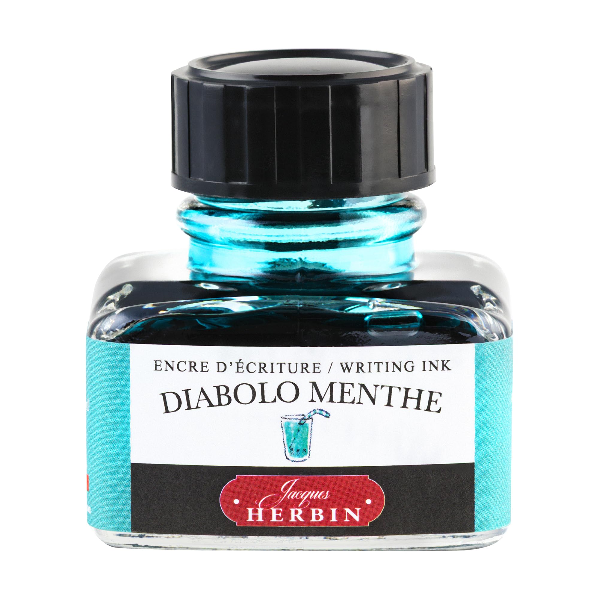 Jacques Herbin 13033T - One 30 ml Bottle of Ink for Fountain pens and Rollerball pens, Diabolo Menthe/Mint Diabolo Colour - Made in France - Calligraphy — image 1