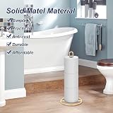 OBODING Gold Free Standing Toilet Roll Holder 3 Rolls Sturdy Rust-Resistant view 2