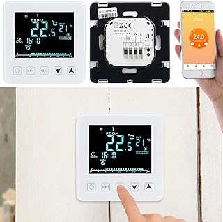 revolt WLAN Raumthermostat: WLAN-Thermostat Touch, Fußbodenheizungen, für Alexa &amp; Google Assistant (WiFi Thermostat)