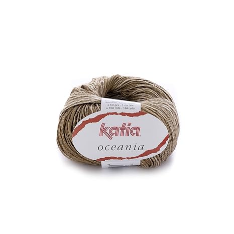 Katia Oceania Fb. 60 - Pardo/beige, Leinengarn zum Stricken und Häkeln mit Baumwolle und Viscose, Sommergarn in modischer Was