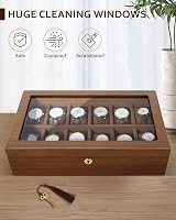 Uten 12 Slot Wooden Watch Box with Golden Lock and Key view 7